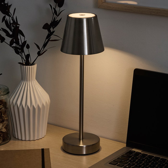 Home Deco Factory Lampe tactile USB argentée