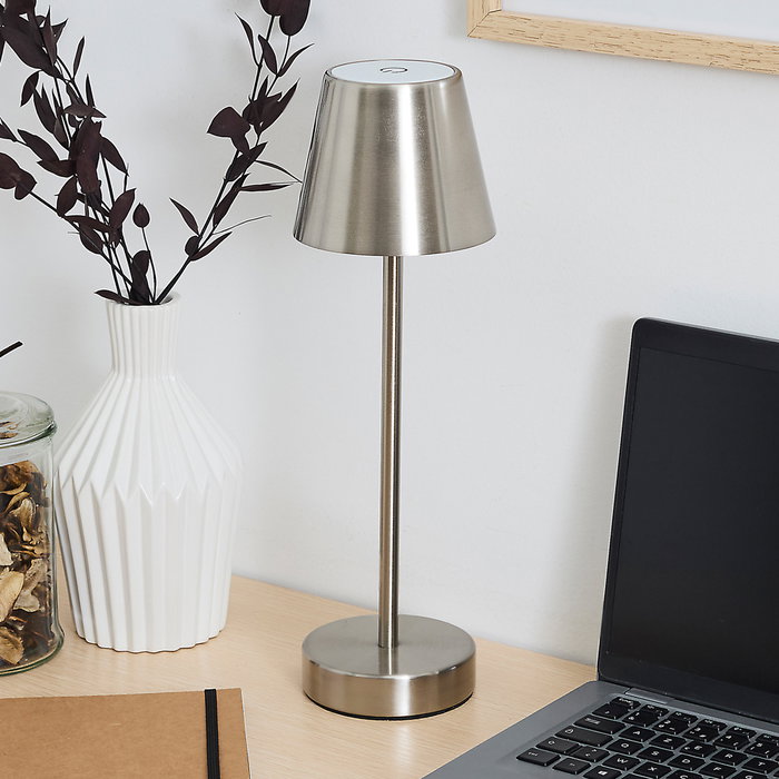Home Deco Factory Lampe tactile USB argentée