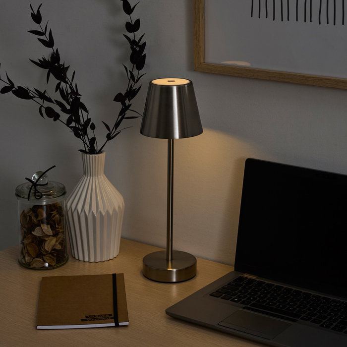 Home Deco Factory Lampe tactile USB argentée