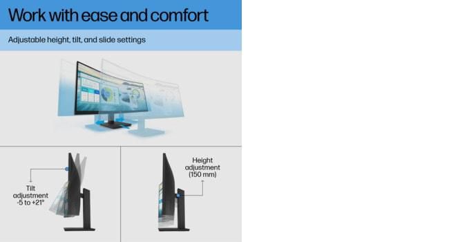 HP P34hc G4 Écran incurvé 34 pouces WQHD USB-C Noir