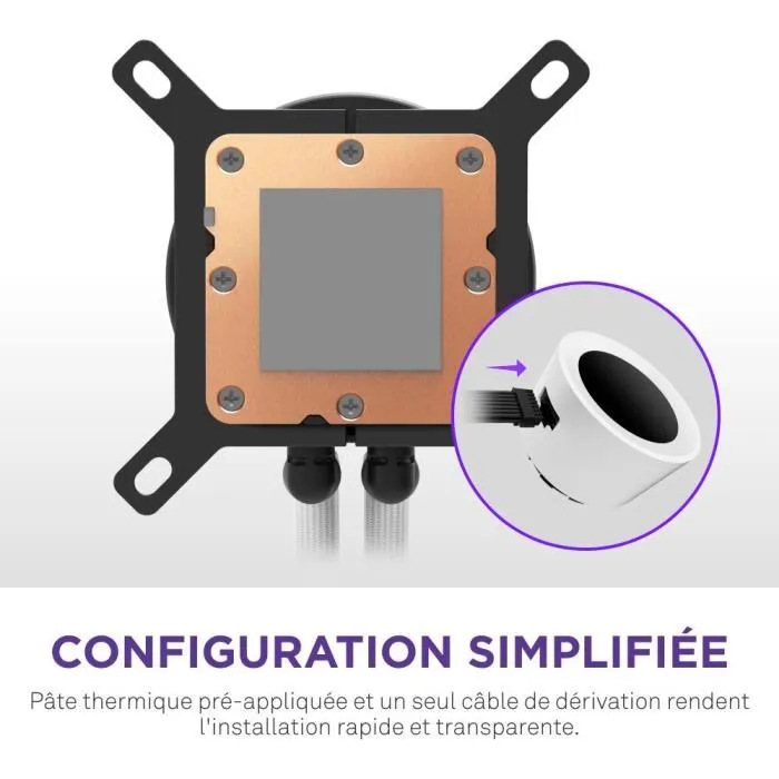 NZXT RL-KR360-W2 Kraken Plus 360 RGB - Watercooling avec écran LCD carré 1.54" personnalisable, ventilateurs RGB et compatibilité Socket AM4 - Blanc