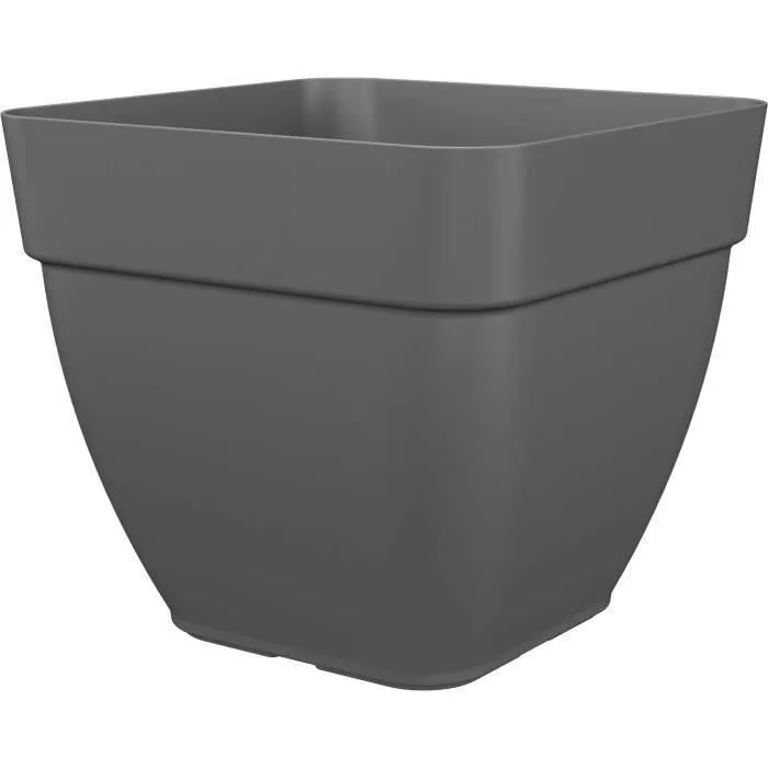 Artevasi CAPRI CAMPANA Pot de fleurs carré en plastique anthracite, 36.5 x 33.5 x 36.5 cm, résistant au gel avec trous de drainage, intérieur/extérieur Artevasi CAPRI CAMPANA Pot de fleurs carré en plastique anthracite, 36.5 x 33.5 x 36.5 cm, résistant au gel avec trous de drainage, intérieur/extérieur