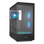 Nox Hummer Signal Boîtier PC Gaming Semitorre Frameless Vidre Trempé Noir ARGB USB Type-C