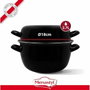 Menastyl Marmite à moules en acier émaillé noir, 2,7L