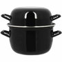 Menastyl Marmite à moules en acier émaillé noir, 2,7L