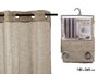 Giftdecor Rideau 140x260 cm 8 Anneaux Beige (Set de 6)
