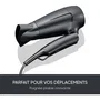 Severin HT 0159 - Sèche-cheveux de voyage compact 1600 W - Poignée pliable avec diffuseur - Noir - Multi-voltage (110/240V)