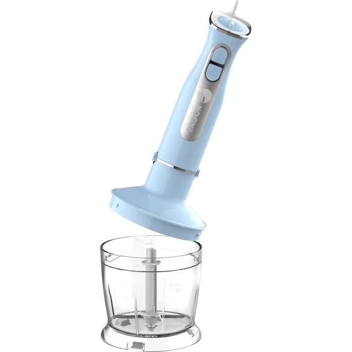 Fagor Mixeur plongeant FGM220 Set - 1000W - 12 vitesses + Turbo - avec bol doseur 600ml, bol hachoir 500ml, fouet - Bleu