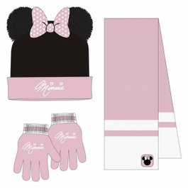 Cerdá Ensemble 3 Pièces Minnie Disney Rose (Écharpe, Gants et Bonnet)