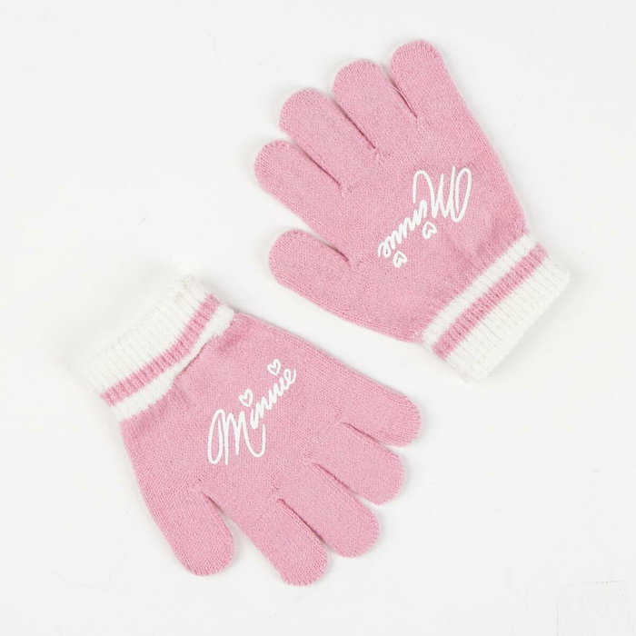Bonnet et gants Minnie Mouse Rose