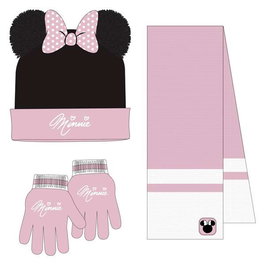 Cerdá Ensemble 3 pièces écharpe Minnie (20x2x52 cm) - Âge recommandé : 36 mois - Rose