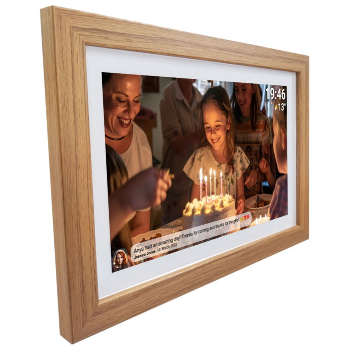Denver Frameo PFF-1543LW 15,6 pouces - Cadre photo numérique en bois