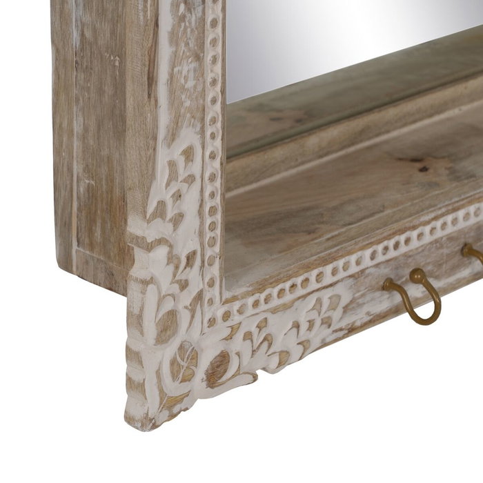 BigBuy Home Miroir mural Blanc Beige Vertical 61 x 10,79 x 38 cm BigBuy Home Miroir mural Blanc Beige Vertical 61 x 10,79 x 38 cm
