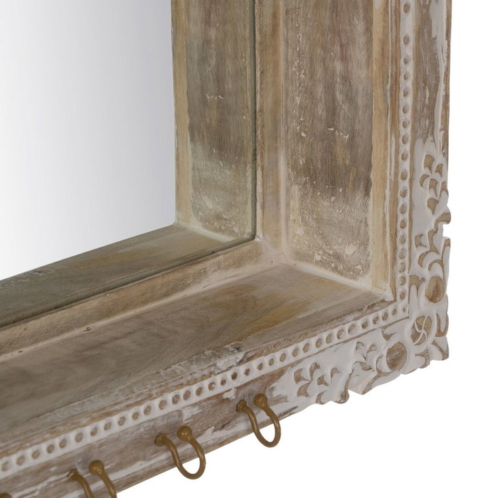 BigBuy Home Miroir mural Blanc Beige Vertical 61 x 10,79 x 38 cm BigBuy Home Miroir mural Blanc Beige Vertical 61 x 10,79 x 38 cm