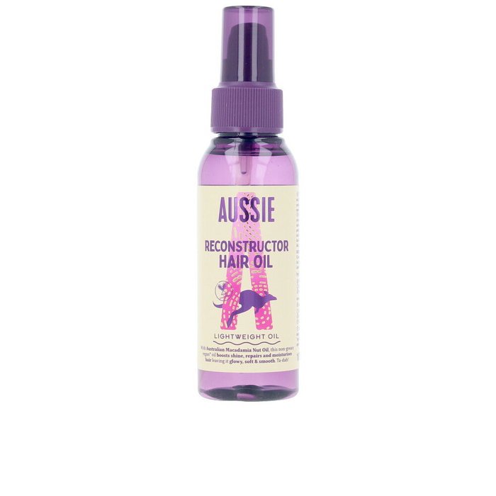 Aussie Huile capillaire légère Reconstructor 100 ml pour cheveux doux et brillants avec huiles de macadamia, jojoba et avocat