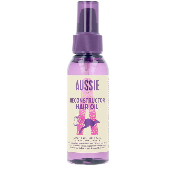 Aussie Huile capillaire légère Reconstructor 100 ml pour cheveux doux et brillants avec huiles de macadamia, jojoba et avocat