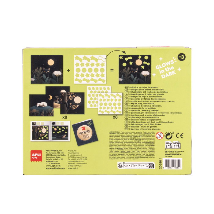 APLI KIDS Boîte de stickers Glow in the Dark Ours 20680 APLI KIDS Boîte de stickers Glow in the Dark Ours 20680