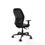 Chaise Jorquera Synchrone/Traslack tissu Gris foncé Maille Noir Base en nylon noir Accoudoir 1D Sans appui-tête Roulettes 65mm nylon