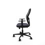 Chaise Jorquera Synchrone/Traslack tissu Gris foncé Maille Noir Base en nylon noir Accoudoir 1D Sans appui-tête Roulettes 65mm nylon