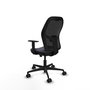 Chaise Jorquera Synchrone/Traslack tissu Gris foncé Maille Noir Base en nylon noir Accoudoir 1D Sans appui-tête Roulettes 65mm nylon