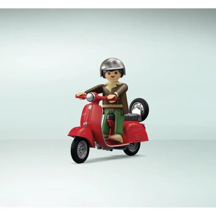 Playmobil 71620 - Garage Vespa Style Rétro Années 60 avec Scooter et Accessoires, Jeu de Construction 88 Pièces