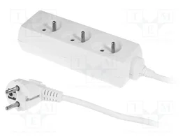 PLASTROL Rallonge réseau H05VV5-F 3G1mm2 1,5m 3 prises