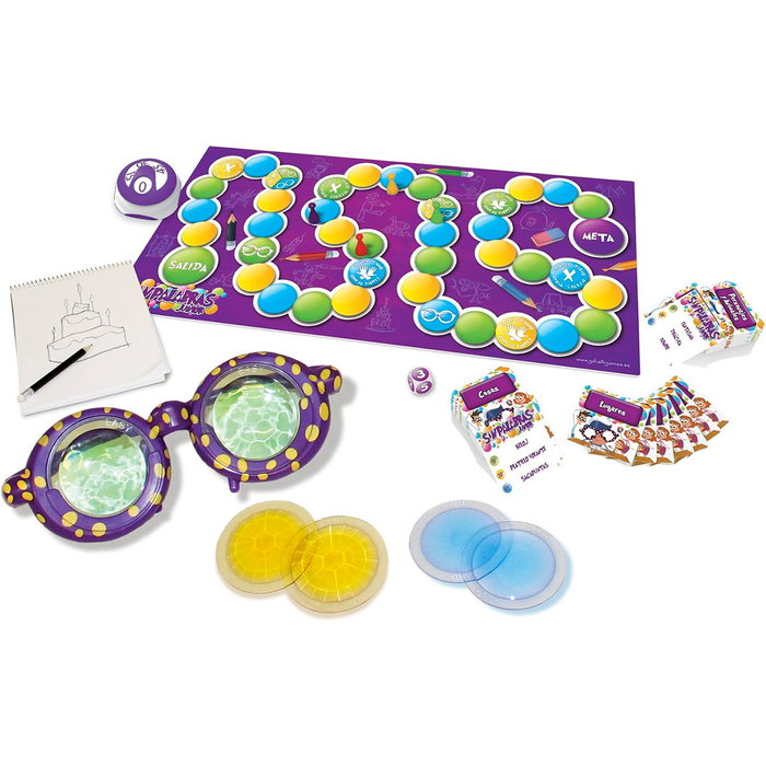 Goliath Sin Palabras Junior 370110 - Jeu de société d'ambiance avec mimes, dessins et lunettes déformantes - Version espagnole - Dès 6 ans Goliath Sin Palabras Junior 370110 - Jeu de société d'ambiance avec mimes, dessins et lunettes déformantes - Version espagnole - Dès 6 ans