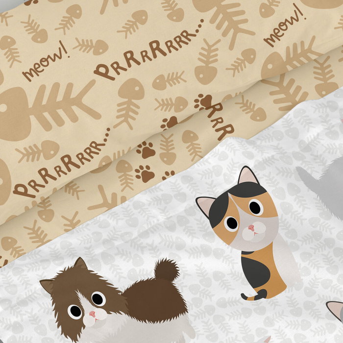 Jeu de draps HappyFriday Mr Fox Cats Multicouleur Lit 1 persone 2 Pièces Jeu de draps HappyFriday Mr Fox Cats Multicouleur Lit 1 persone 2 Pièces