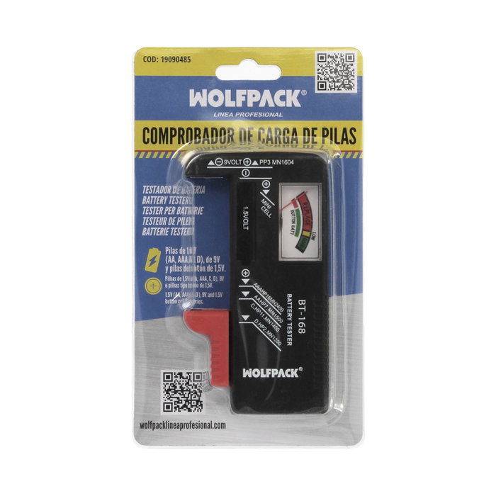 WOLFPACK LINEA PROFESIONAL Comprobador De Carga De Pilas WOLFPACK LINEA PROFESIONAL Comprobador De Carga De Pilas