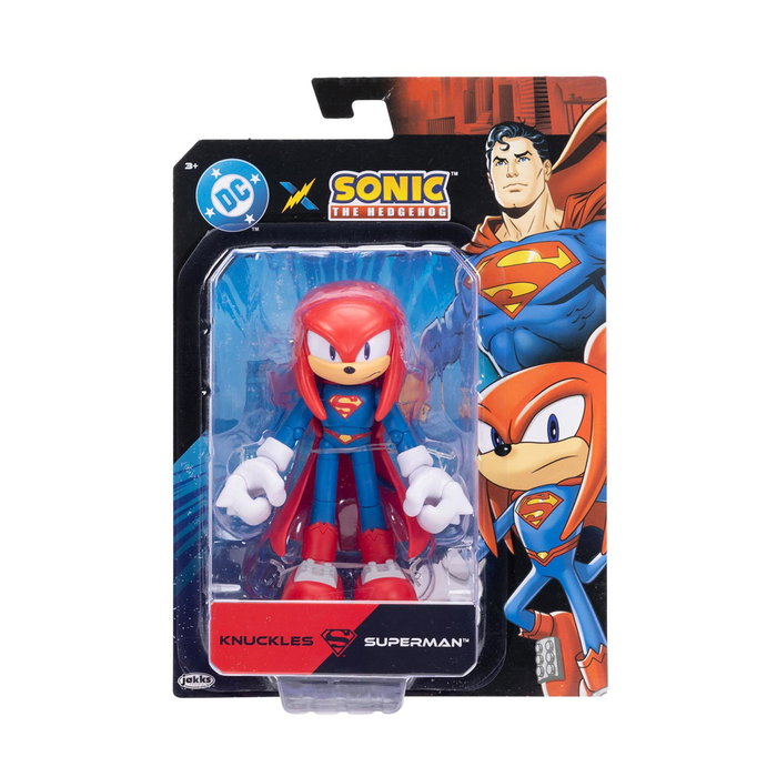 JAKKS PACIFIC Figurine Knuckles Superman Sonic 13 cm 22 Points d'Articulation