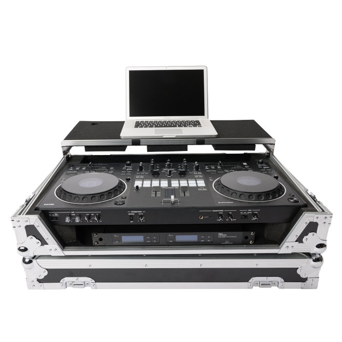 Magma Flightcase DDJ-REV5 avec Rack 19" 1U pour Contrôleur DJ Pioneer, Contreplaqué 9 mm, Aluminium, Roues de Transport Magma Flightcase DDJ-REV5 avec Rack 19" 1U pour Contrôleur DJ Pioneer, Contreplaqué 9 mm, Aluminium, Roues de Transport