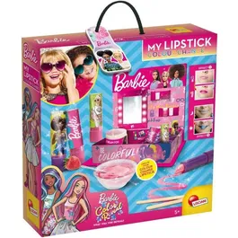 Lisciani Giochi Coffret Créatif de Rouge à Lèvres Barbie à Personnaliser, Change de Couleur à l'Eau, Arômes Naturels, Testé Dermatologiquement, Enfant