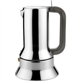 Alessi 9090/6 Cafetière 6 tasses Design Richard Sapper en acier inoxydable 18/10 avec levier de fermeture et base optimisée pour la chaleur