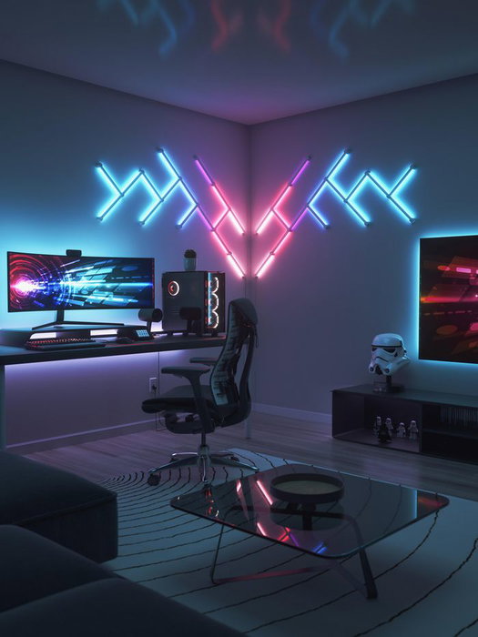 Nanoleaf Lines Squared - Pack d'extension de 3 barres lumineuses LED connectées RGBW