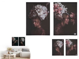GIFTDECOR Set de 2 toiles femmes méditant 50x70 cm