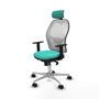 Piqueras y Crespo Chaise de Bureau avec Appui-tête Jorquera 1D086N2 Turquoise