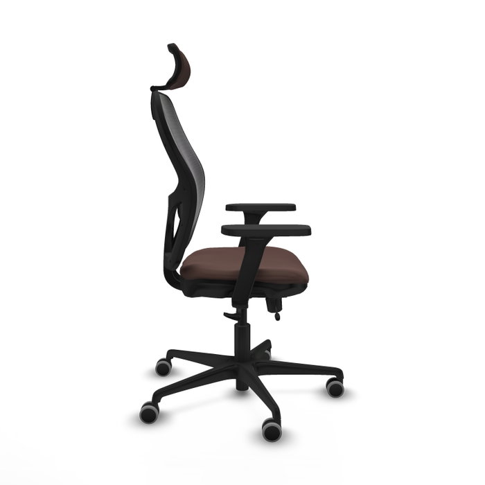 Piqueras Y Crespo Chaise de bureau Jorquera Marron et Noir avec mécanisme Sincro/Traslack et accoudoirs 3D