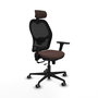 Piqueras Y Crespo Chaise de bureau Jorquera Marron et Noir avec mécanisme Sincro/Traslack et accoudoirs 3D