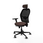 Piqueras Y Crespo Chaise de bureau Jorquera Marron et Noir avec mécanisme Sincro/Traslack et accoudoirs 3D
