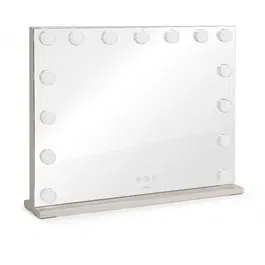 Livoo DOS207 Miroir de maquillage Hollywood avec 15 LEDs et 3 modes lumineux - 56 x 44 cm - Blanc