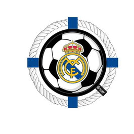 Cerdá Frisbee pour chien Real Madrid - Jouet de lancer avec corde - 22 cm x 22 cm x 6 cm - Blanc
