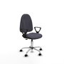 PIQUERAS Y CRESPO Chaise de bureau Algarra gris foncé avec base chromée