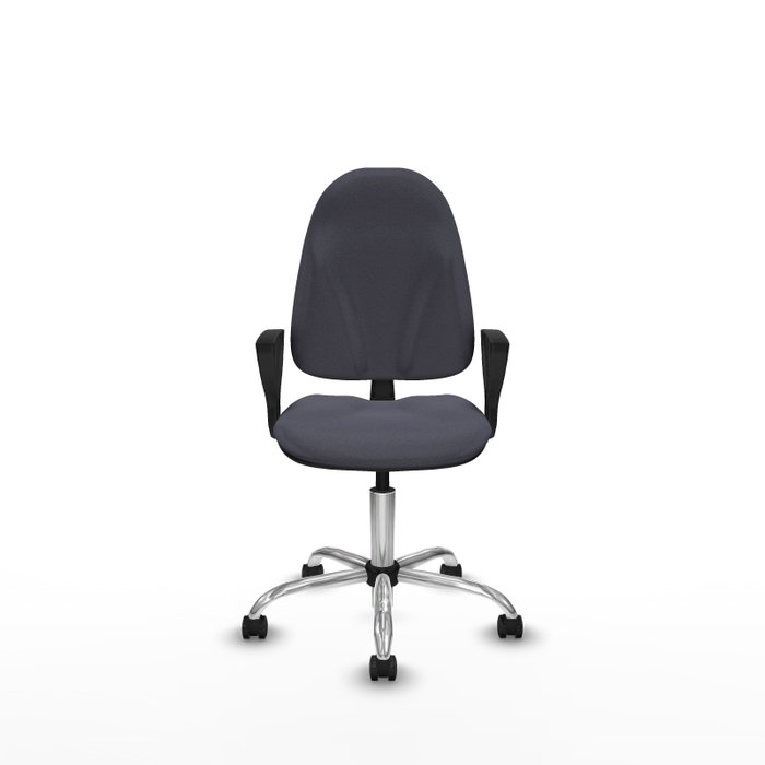 PIQUERAS Y CRESPO Chaise de bureau Algarra gris foncé avec base chromée