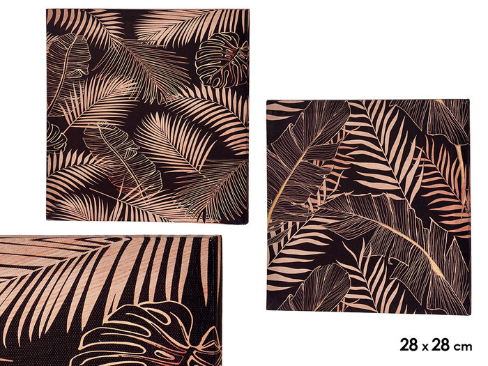 Giftdecor Toile 28x28 cm avec Feuilles Fond Noir Lot Assorti (Set de 36) Giftdecor Toile 28x28 cm avec Feuilles Fond Noir Lot Assorti (Set de 36)