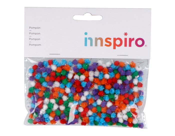 Innspiro Pompons en polypropylène mix brillants 5mm, 500 unités