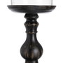 BigBuy Home Bougeoir Noir Bois Verre 18 x 18 x 47 cm