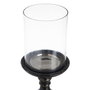 BigBuy Home Bougeoir Noir Bois Verre 18 x 18 x 47 cm