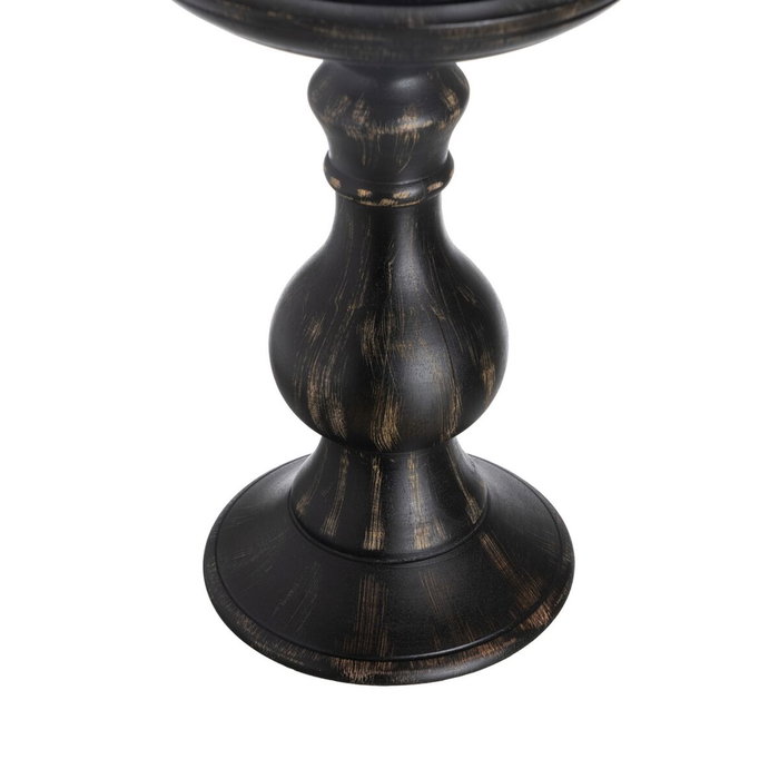 BigBuy Home Bougeoir Noir Bois Verre 18 x 18 x 47 cm BigBuy Home Bougeoir Noir Bois Verre 18 x 18 x 47 cm