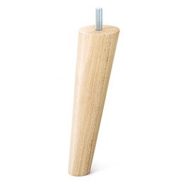 Q&Q H120 - H150 Pata Madera Conica Inclinada - Patte de meuble conique en bois massif inclinée, hauteur 120mm/150mm, filetage M8, finition naturelle/noire