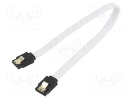 SAVIO Câble SATA III blanc 0,5m avec connecteurs des deux côtés